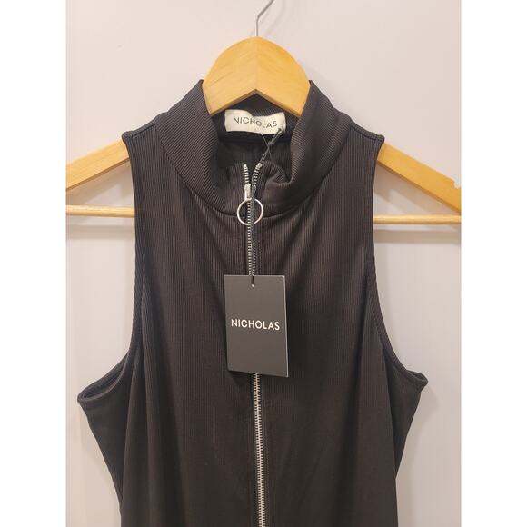 Nicholas Black Ribbed Romper - Picture 5 of 9